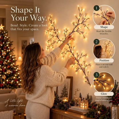 ✨ WillowGlow™ Flexible Lighted Vine – Shape a Warm, Magical Wall in Minutes
