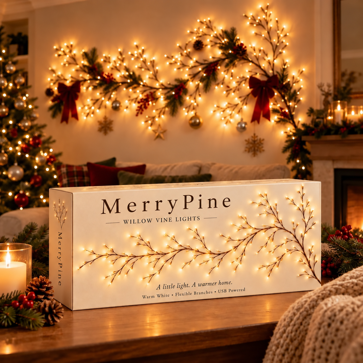 ✨ WillowGlow™ Flexible Lighted Vine – Shape a Warm, Magical Wall in Minutes