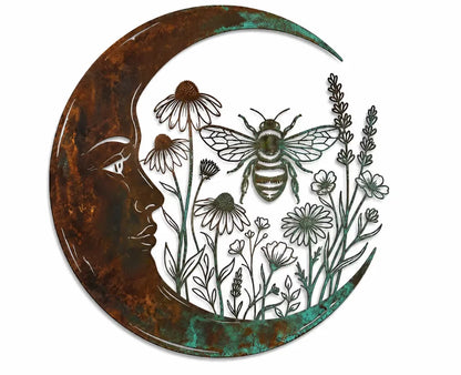 🌙 Crescent Moon Owl Metal Wall Art 🦉 – A Timeless Woodland Accent for Garden, Porch & Home