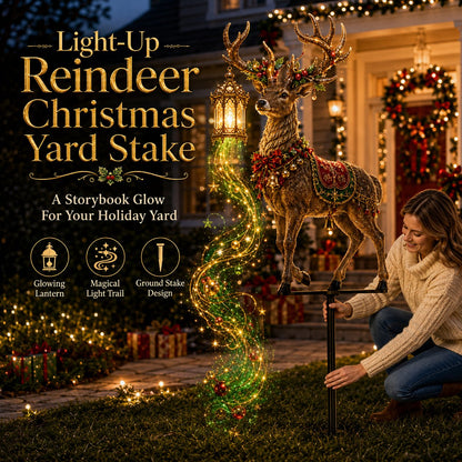 ✨ Light-Up Christmas Reindeer Yard Stake 🦌 – A Magical Holiday Centerpiece for Your Lawn
