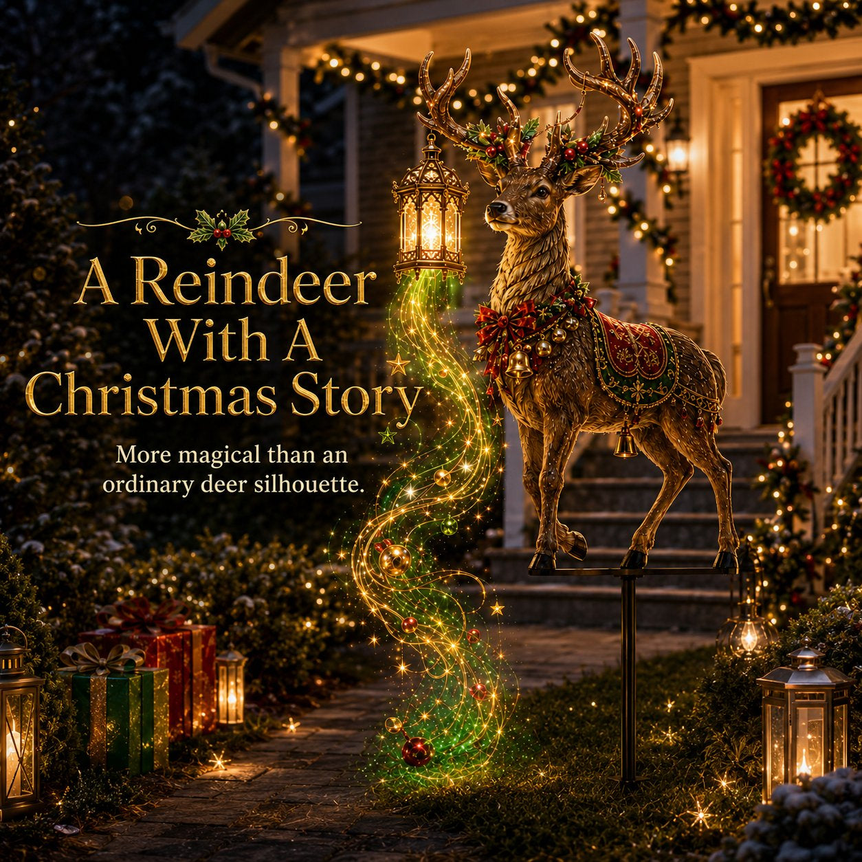 ✨ Light-Up Christmas Reindeer Yard Stake 🦌 – A Magical Holiday Centerpiece for Your Lawn