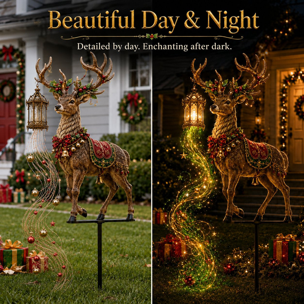 ✨ Light-Up Christmas Reindeer Yard Stake 🦌 – A Magical Holiday Centerpiece for Your Lawn