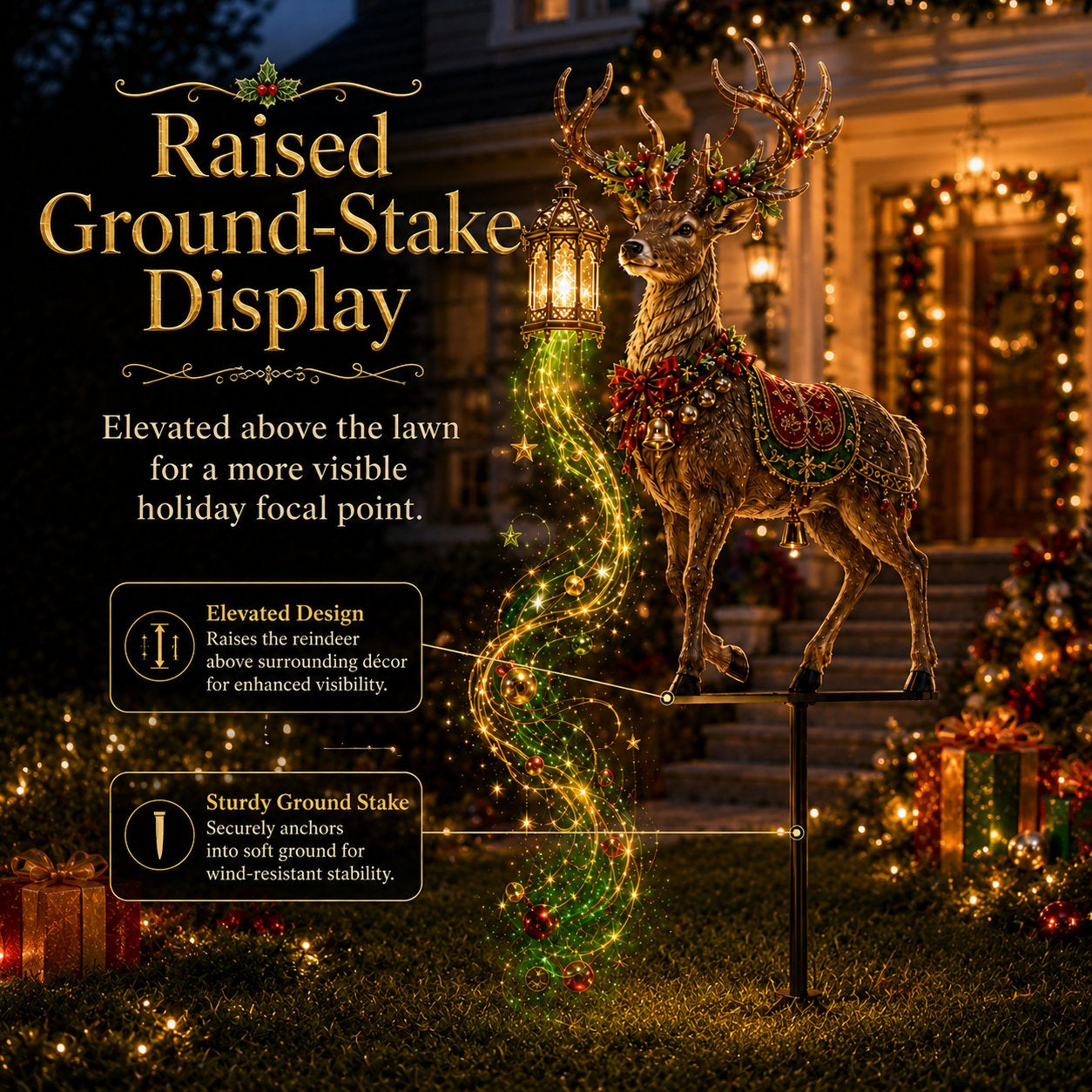 ✨ Light-Up Christmas Reindeer Yard Stake 🦌 – A Magical Holiday Centerpiece for Your Lawn