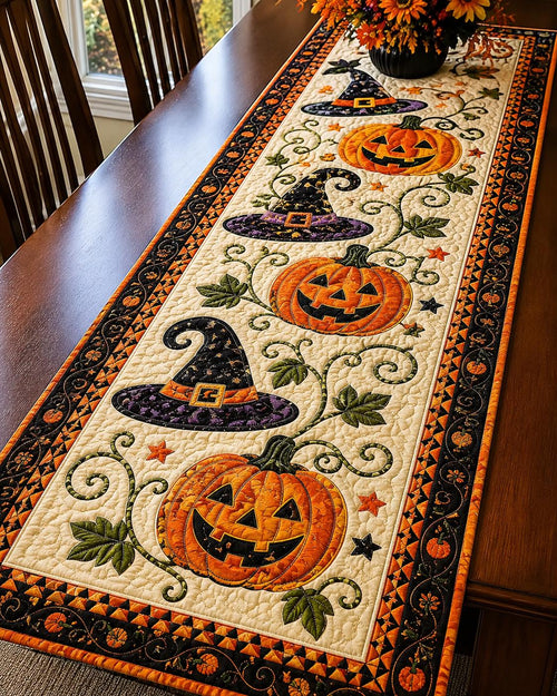 🎃  Autumn Spell Quilted Table Runner