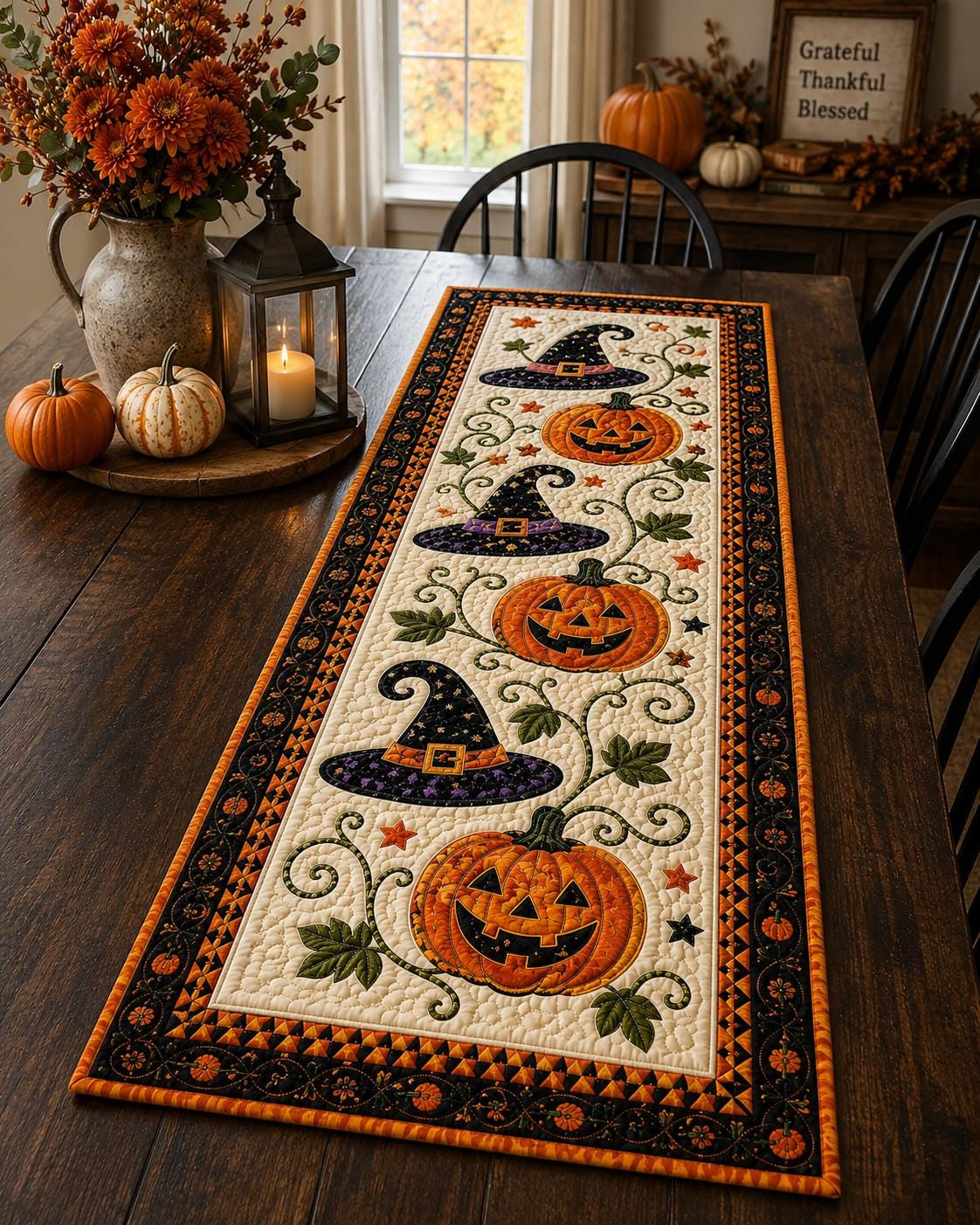 🎃  Autumn Spell Quilted Table Runner