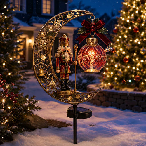 🎄 Solar Christmas Crescent Garden Light – 6 Festive Holiday Yard Designs