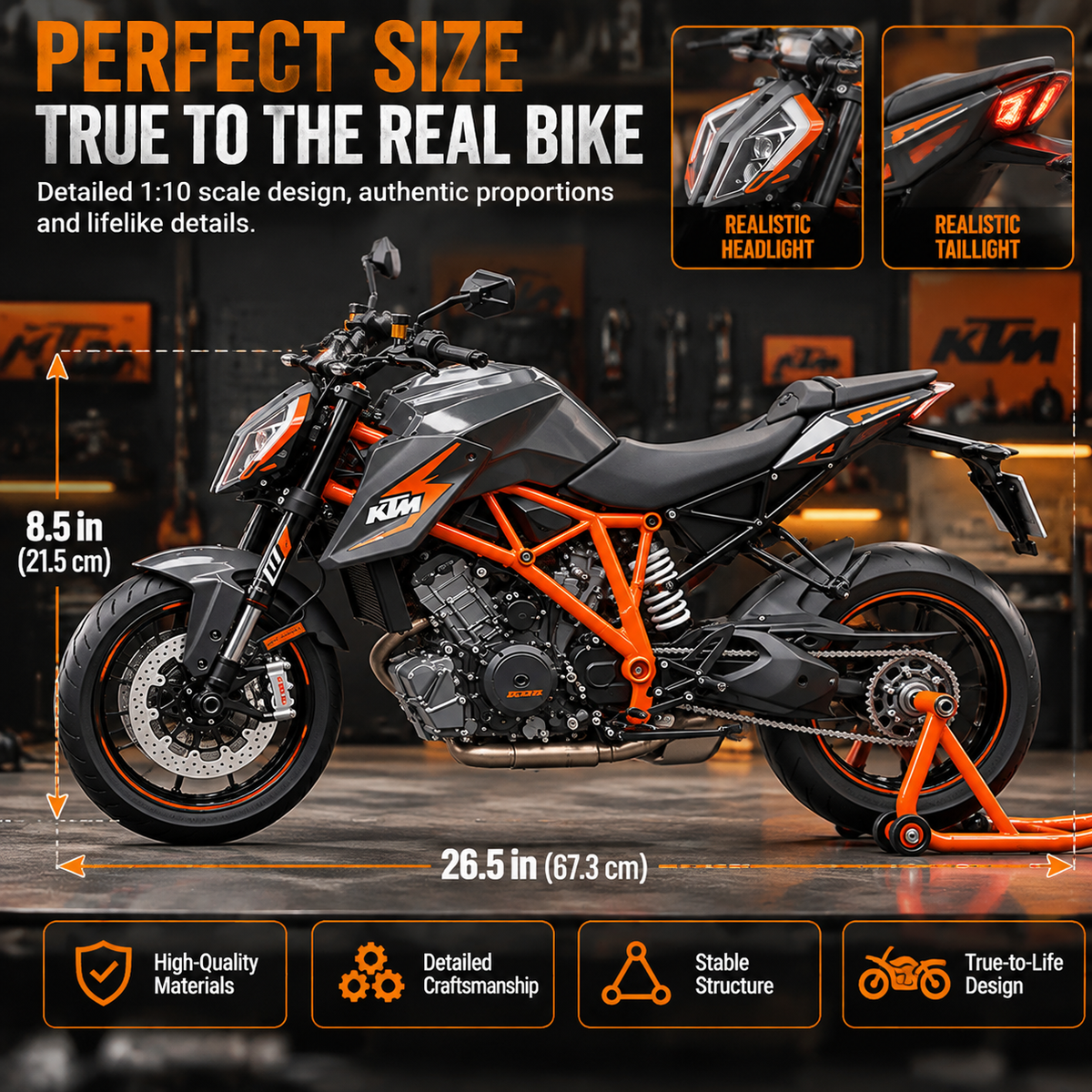 🔥LAST DAY 50%🏍️ Motorcycle Model Kit – 1:6 Scale DIY Assembly & Fuel-Powered Engine