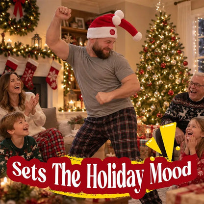 🎅 Christmas Hot Sale – 50% OFF 😂 Dancing Santa Hat – Button-Activated Moving Christmas Party Hat