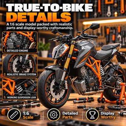 🔥LAST DAY 50%🏍️ Motorcycle Model Kit – 1:6 Scale DIY Assembly & Fuel-Powered Engine