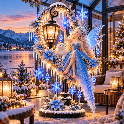 ❄️ Frostlight  – Illuminated Winter Fairy & Snowflake Garden Display