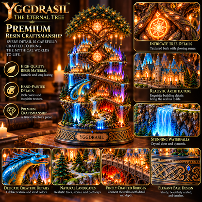 🌳✨ The Eternal Tree of Yggdrasil | Lighted 3D Norse Mythology Nine Realms Collectible