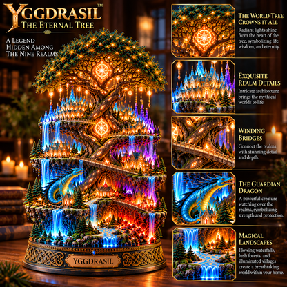 🌳✨ The Eternal Tree of Yggdrasil | Lighted 3D Norse Mythology Nine Realms Collectible