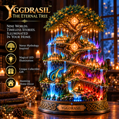 🌳✨ The Eternal Tree of Yggdrasil | Lighted 3D Norse Mythology Nine Realms Collectible