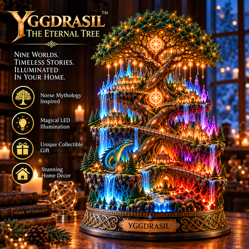 🌳✨ The Eternal Tree of Yggdrasil | Lighted 3D Norse Mythology Nine Realms Collectible