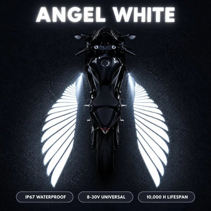🏍️ IP67 Waterproof & Dustproof Angel Wing Motorcycle LED Projector Lights (1 Pair)