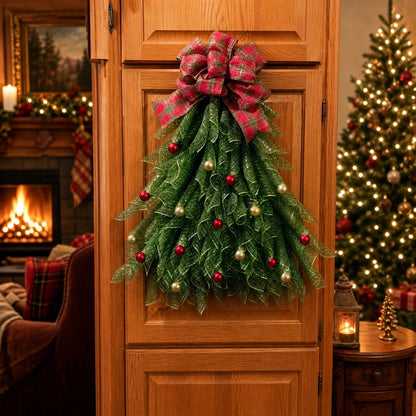 🎄 Christmas Sale – Light-Up Christmas Tree Door Wreath | Festive Front Door Decor