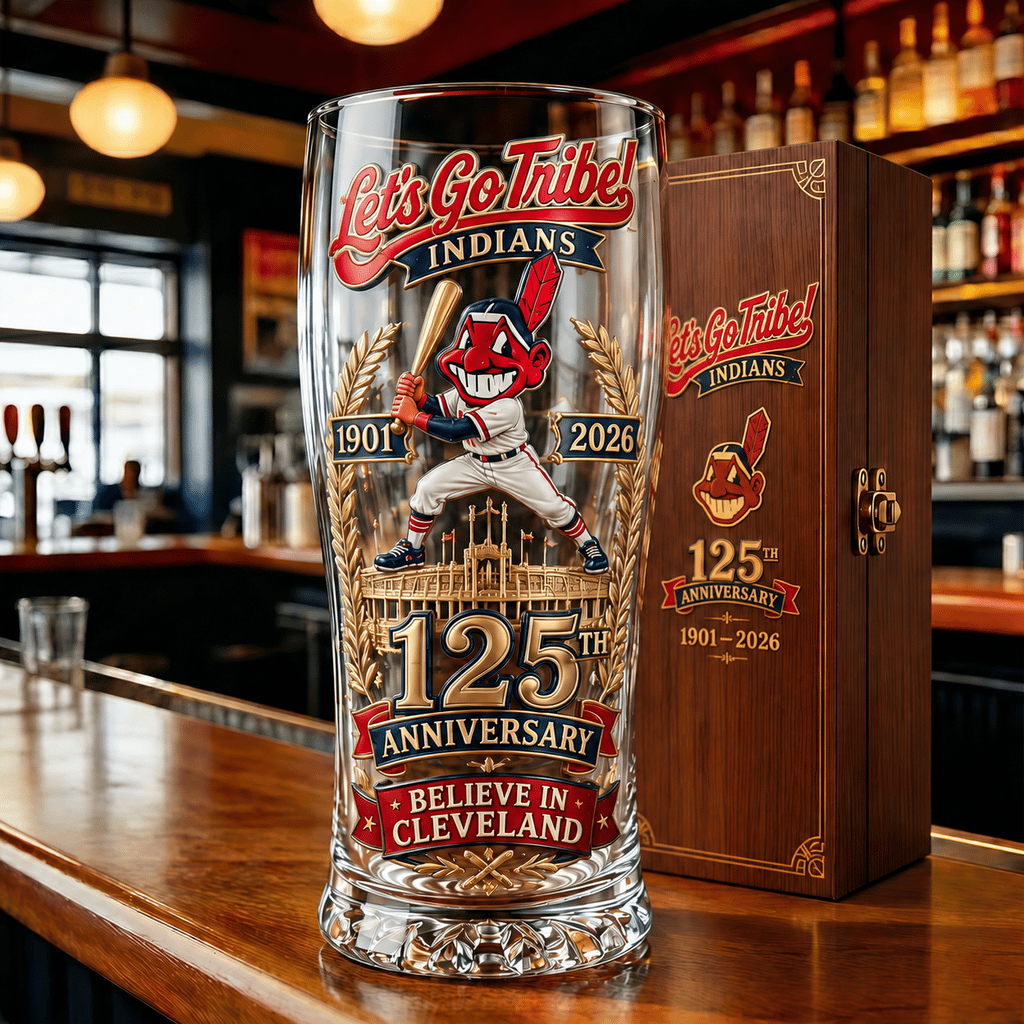 ⚾ Cleveland Baseball 125th Anniversary Commemorative Pint Glass – Collector Gift Box Edition