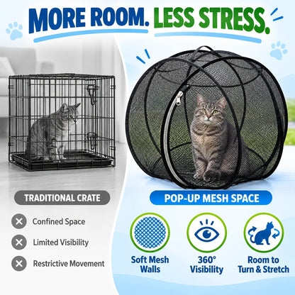 🐱 Pop Up Cat Playpen | 32-Inch Breathable Mesh Enclosure for Indoor & Outdoor Use 🌿