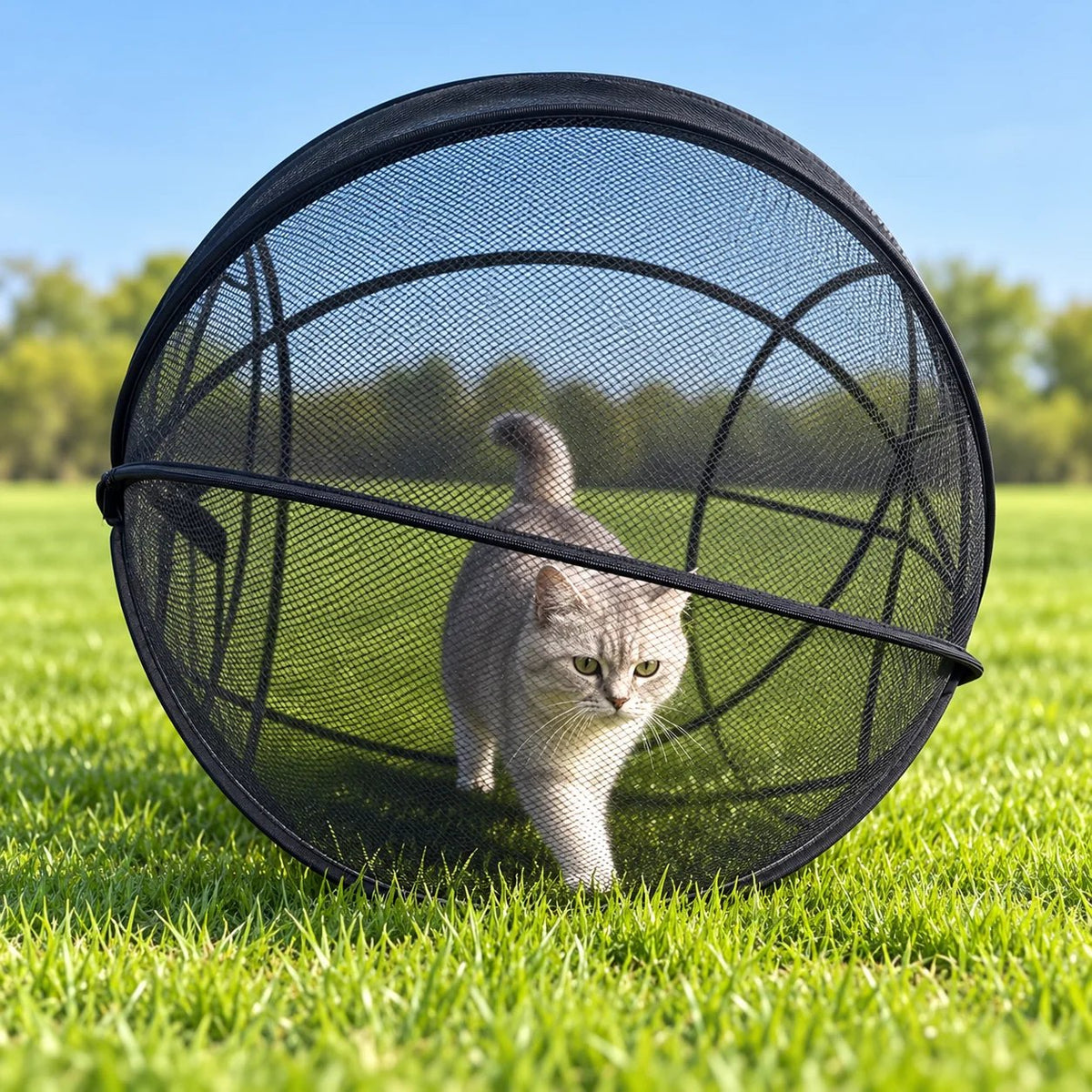 🐱 Pop Up Cat Playpen | 32-Inch Breathable Mesh Enclosure for Indoor & Outdoor Use 🌿