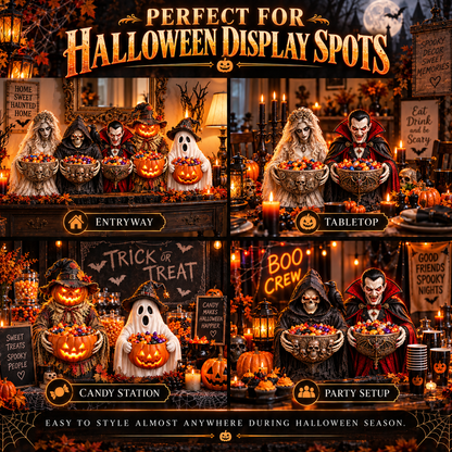🎃Glowing Halloween Guardian Candy Bowl Collection™ – 5 Spooky Characters for Treats & Decor