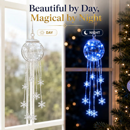 ⏳ Last Day 49% OFF – ❄️ Icy Glow Hanging Ornament™ | Crystal-Style Globe with Cascading Snowflakes & Dreamy Icy Blue LED Glow for Christmas Trees, Windows & Cozy Winter Décor 💎