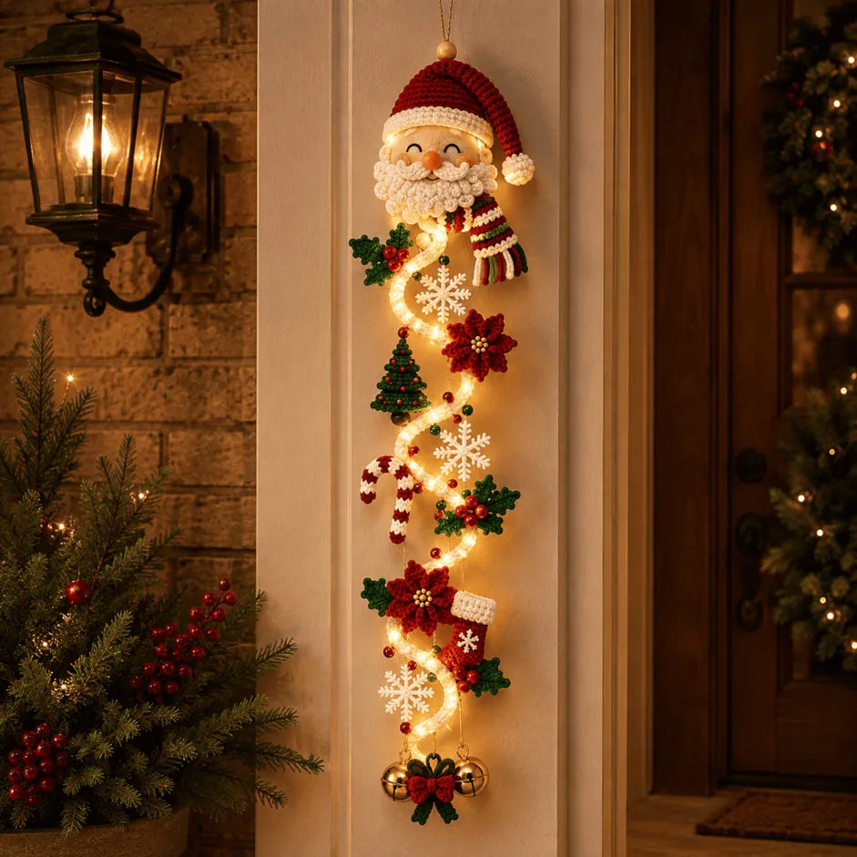 ⏳ Last Day 49% OFF 🥳2026 HOT SALE🥳– 🎄MerryCascade™ Glowing Christmas Door Hanger | 6 Festive Lighted Designs with Warm Glow ✨