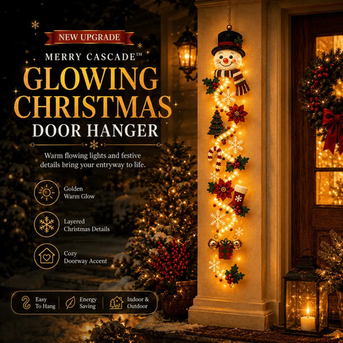 ⏳ Last Day 49% OFF – 🎄Glowing Christmas Door Hanger | 6 Festive Lighted Designs with Warm Glow, Dimensional Details & Space-Saving Vertical Décor ✨