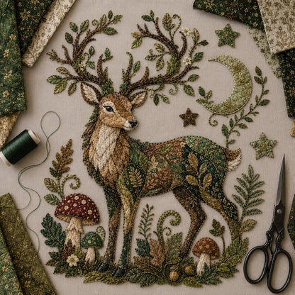⏳ Last Day 49% OFF – 🌙 Beginner-Friendly Mythic Wilds DIY Layered Patchwork Art Kit | Complete Kit with Patterned Fabrics, Sewing Materials & Step-by-Step Guide Included 💕