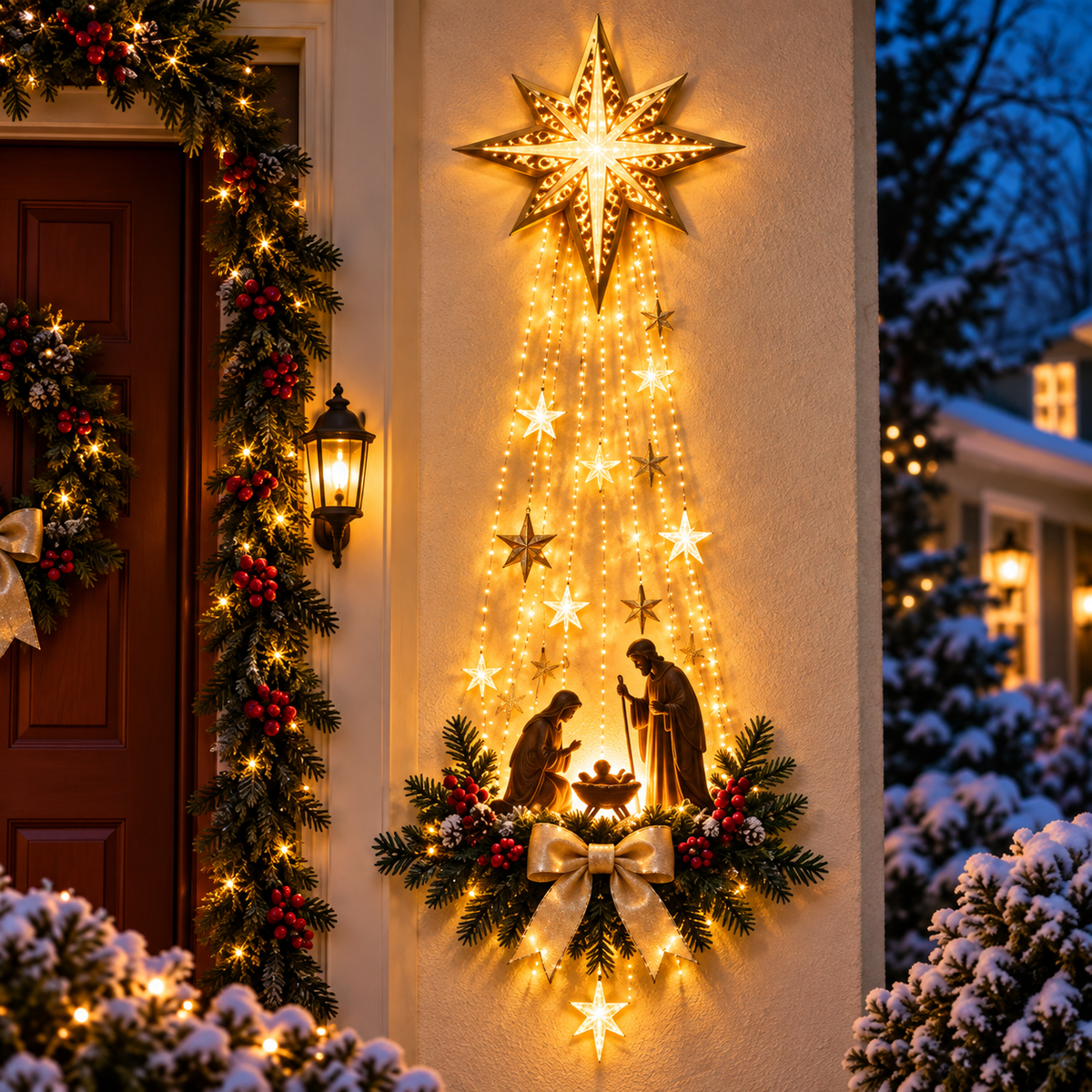 ✝️ Bethlehem Star of Faith™ – Lighted Nativity Wall Decor