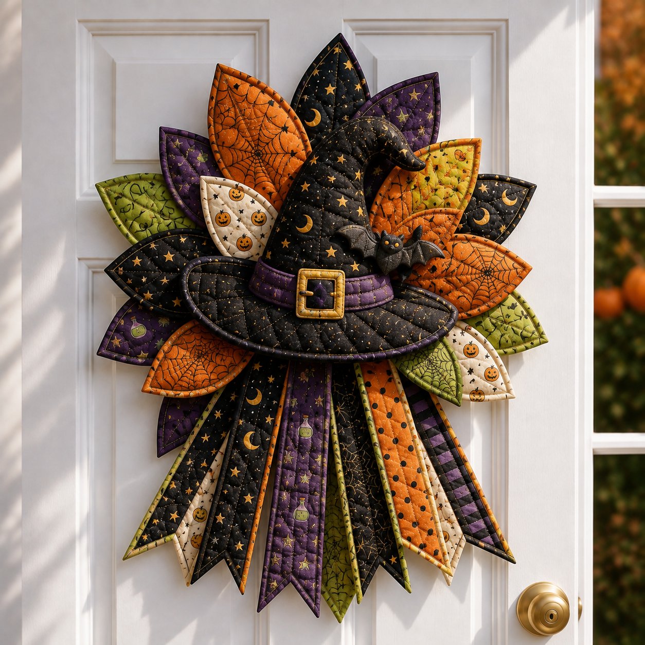 🔥Last Day 49% OFF - 🎃DIY Quilted Halloween Pumpkin Door Hanger Kit