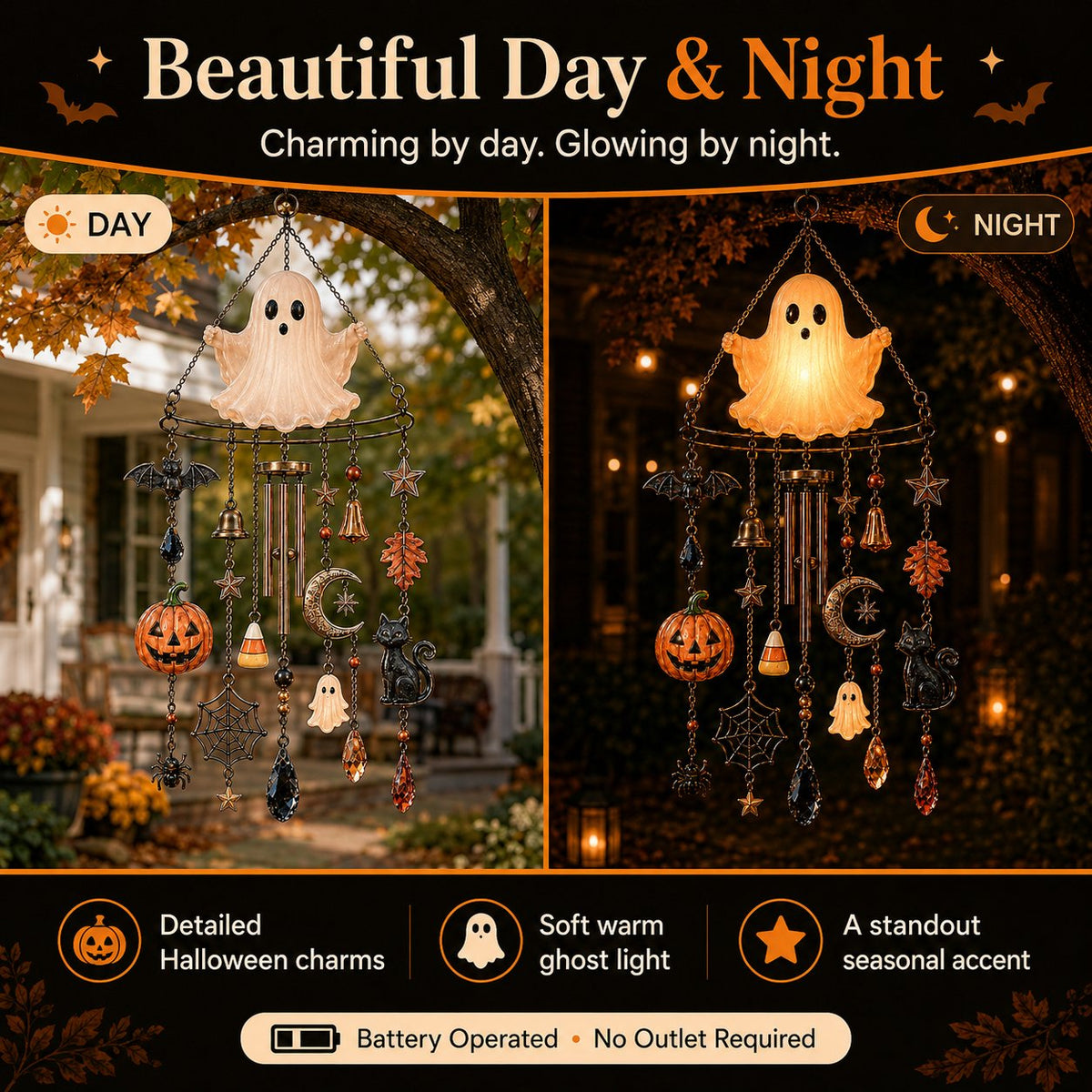 🔥 New Arrival Launch Sale - 49% OFF —👻 Haunted Glow Ghost Wind Chime