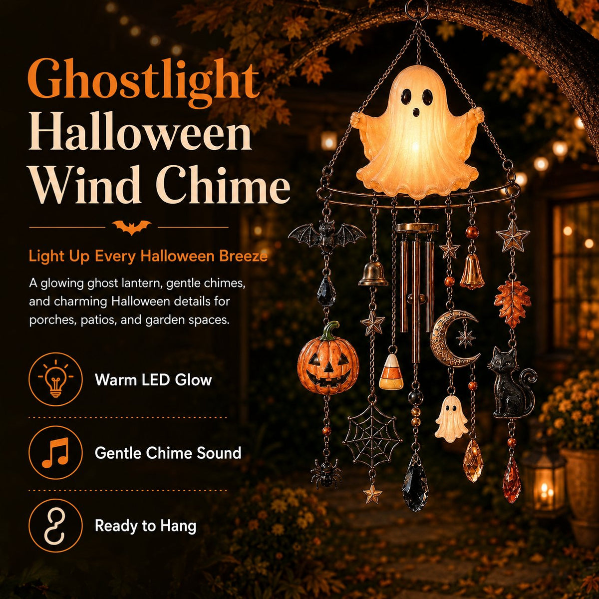 🔥 New Arrival Launch Sale - 49% OFF —👻 Haunted Glow Ghost Wind Chime