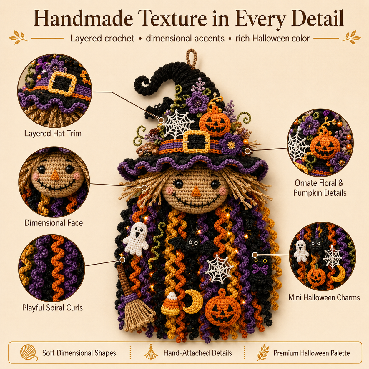 🔥 HOT SALE 🔥⏳ NEW ARRIVAL – 49% OFF – 🧶 DIY Seasonal 3D Crochet Door Hanger Kit