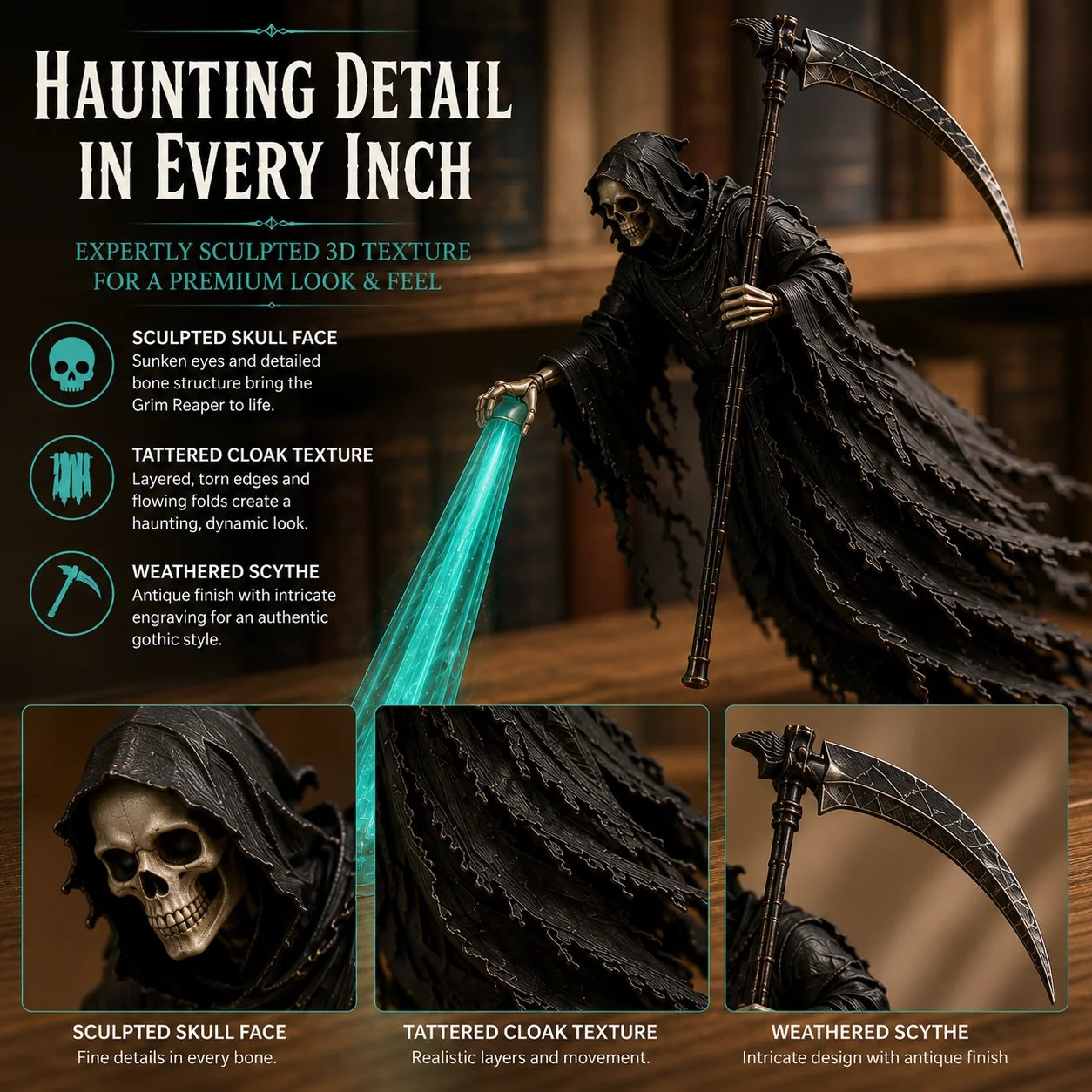 🔥Buy 2 Get 20% OFF🔥💀 The Soul Collector — Haunted Reaper Shelf Light
