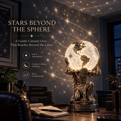🌍 Atlas Worldbearer™ Illuminated Globe Sculpture – Carry the World. Light What Matters.