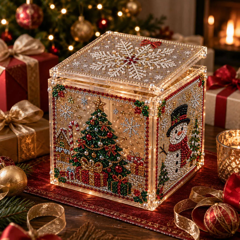 🔥Last day with huge discounts!3D Christmas Diamond Painting Gift Box DIY Kit