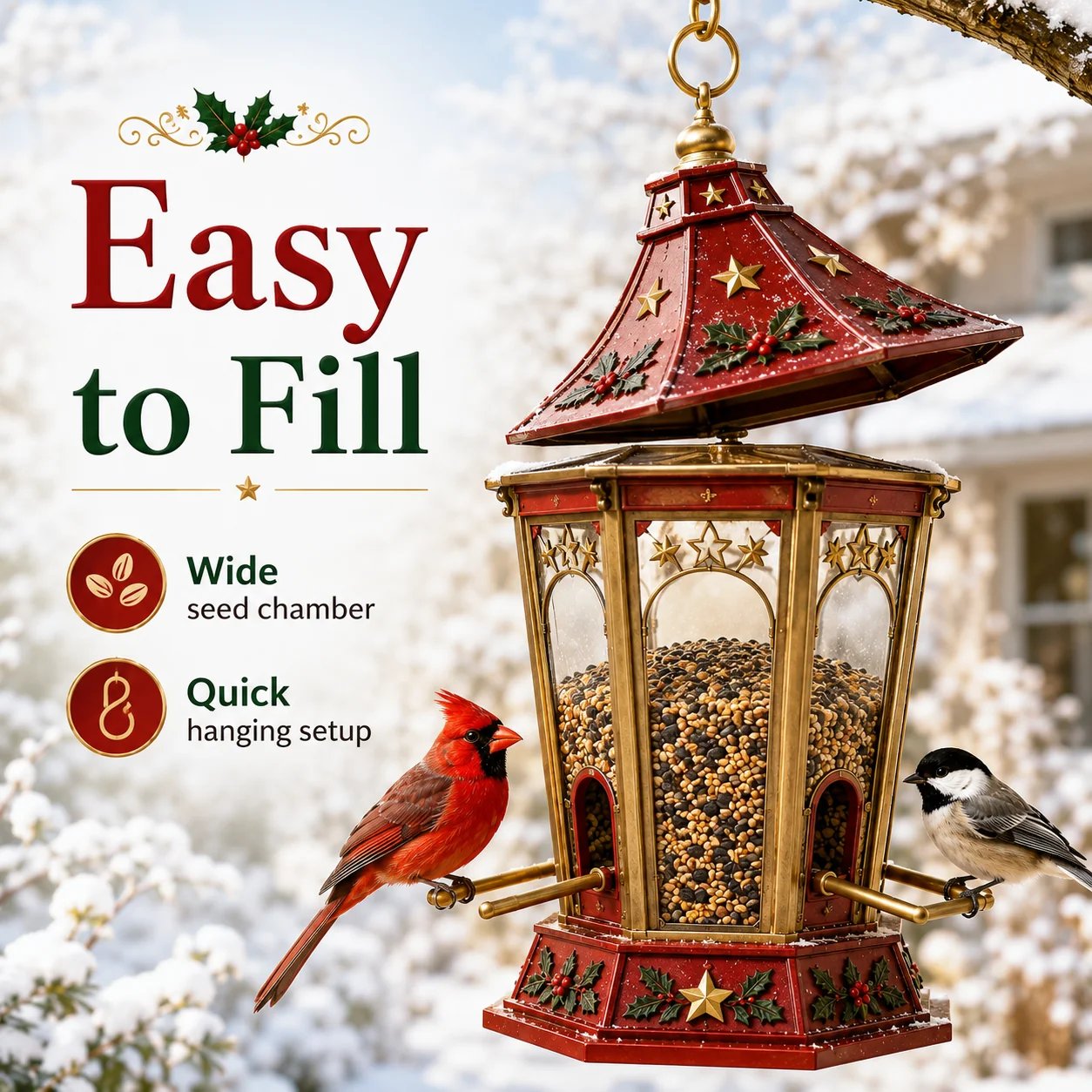 🔥Hot Sale - 50% OFF🔥✨🎄 Christmas Bird Feeder Collection™ – Festive Hanging Garden Feeders for Wild Birds