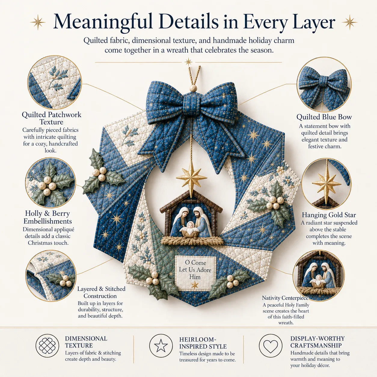 🔥LAST DAY 50% OFF - 🎄Christmas Fabric Wreath DIY Kit 💫