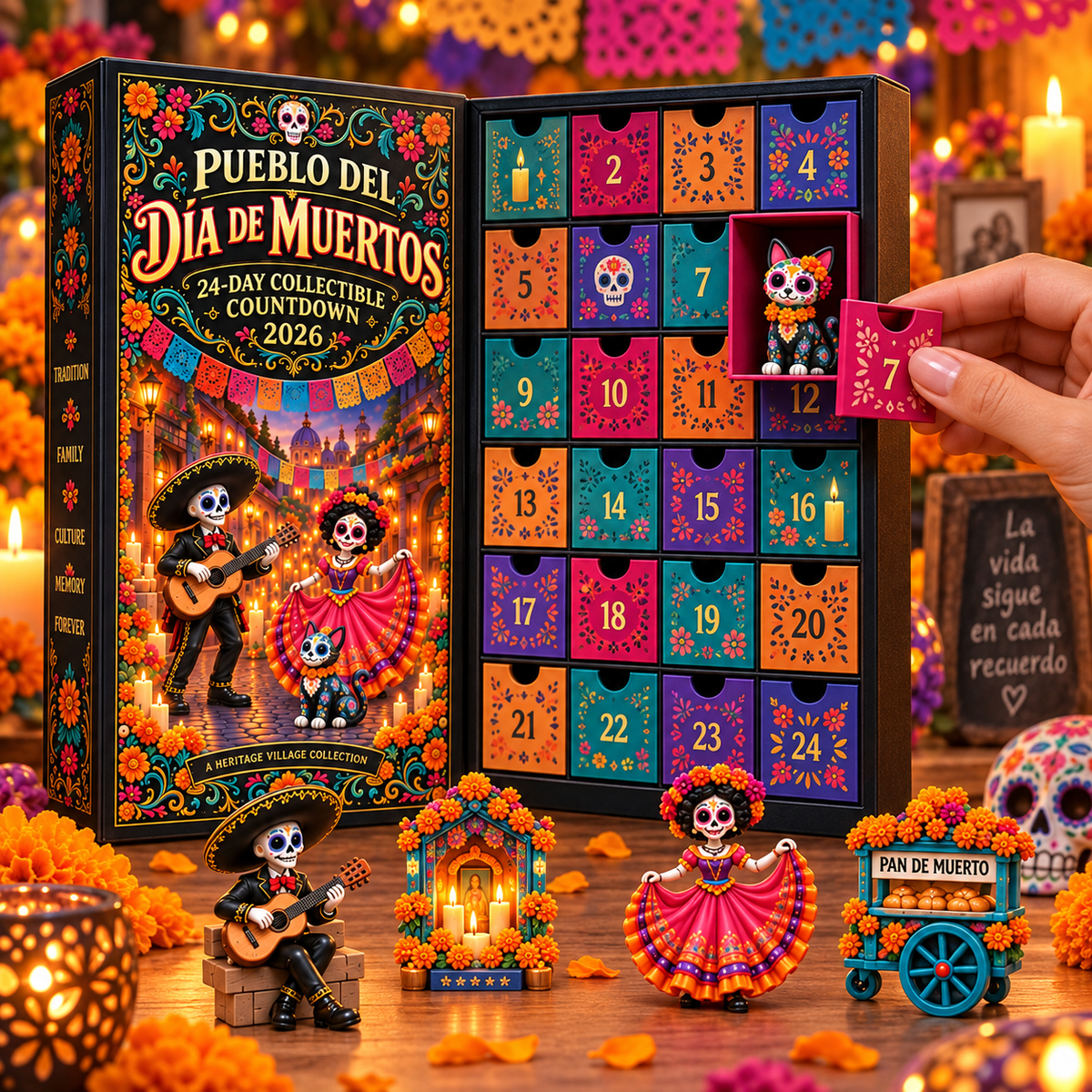 💀 2026 Día de Muertos 24-Day Collectible Countdown – Build Your Own Heritage Village