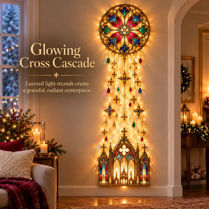 🔥✨ Cathedral Grace™ Stained Glass Cascade Wall Light – A Faith-Filled Christmas Glow