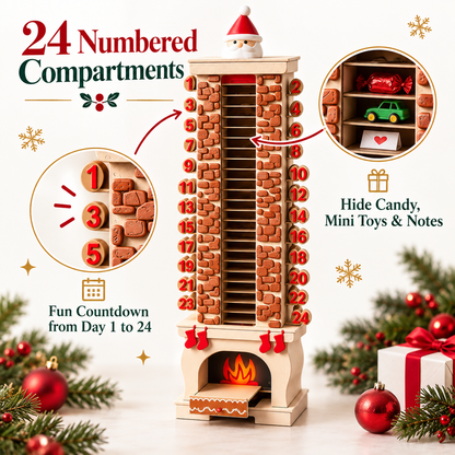 🎅 24 Days of Christmas Magic™ – Santa Fireplace Advent Calendar with Fillable Surprise Compartments