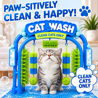🐱 PurrWash™ Cat Self-Grooming & Play Station