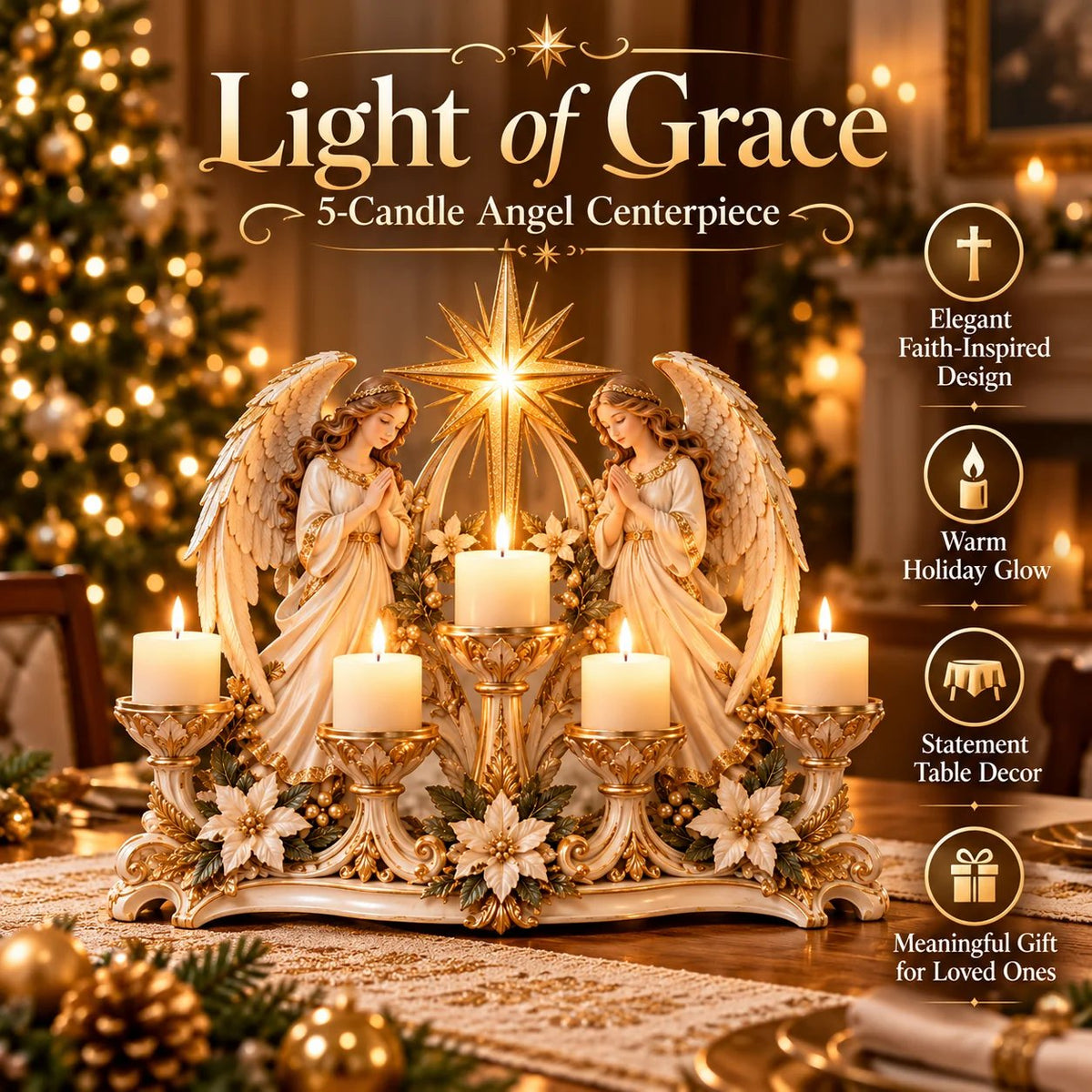 🎄 Christmas Hot Sale -✨🕯️ Light of His Presence — Sacred Christian Candleholder ✝️🤍