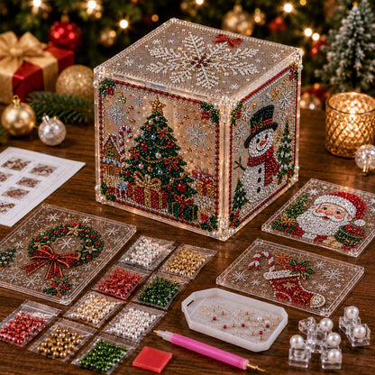 🔥Last day with huge discounts!3D Christmas Diamond Painting Gift Box DIY Kit