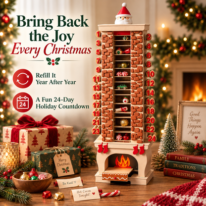 🎅 24 Days of Christmas Magic™ – Santa Fireplace Advent Calendar with Fillable Surprise Compartments