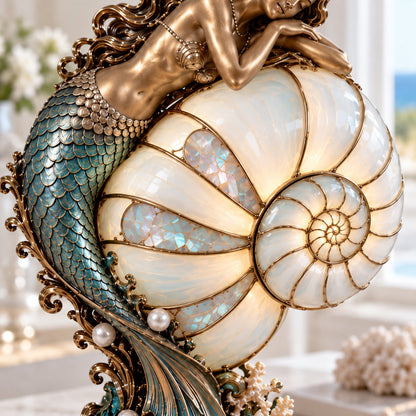🧜‍♀️ Moon Tide Mermaid Nautilus Lamp