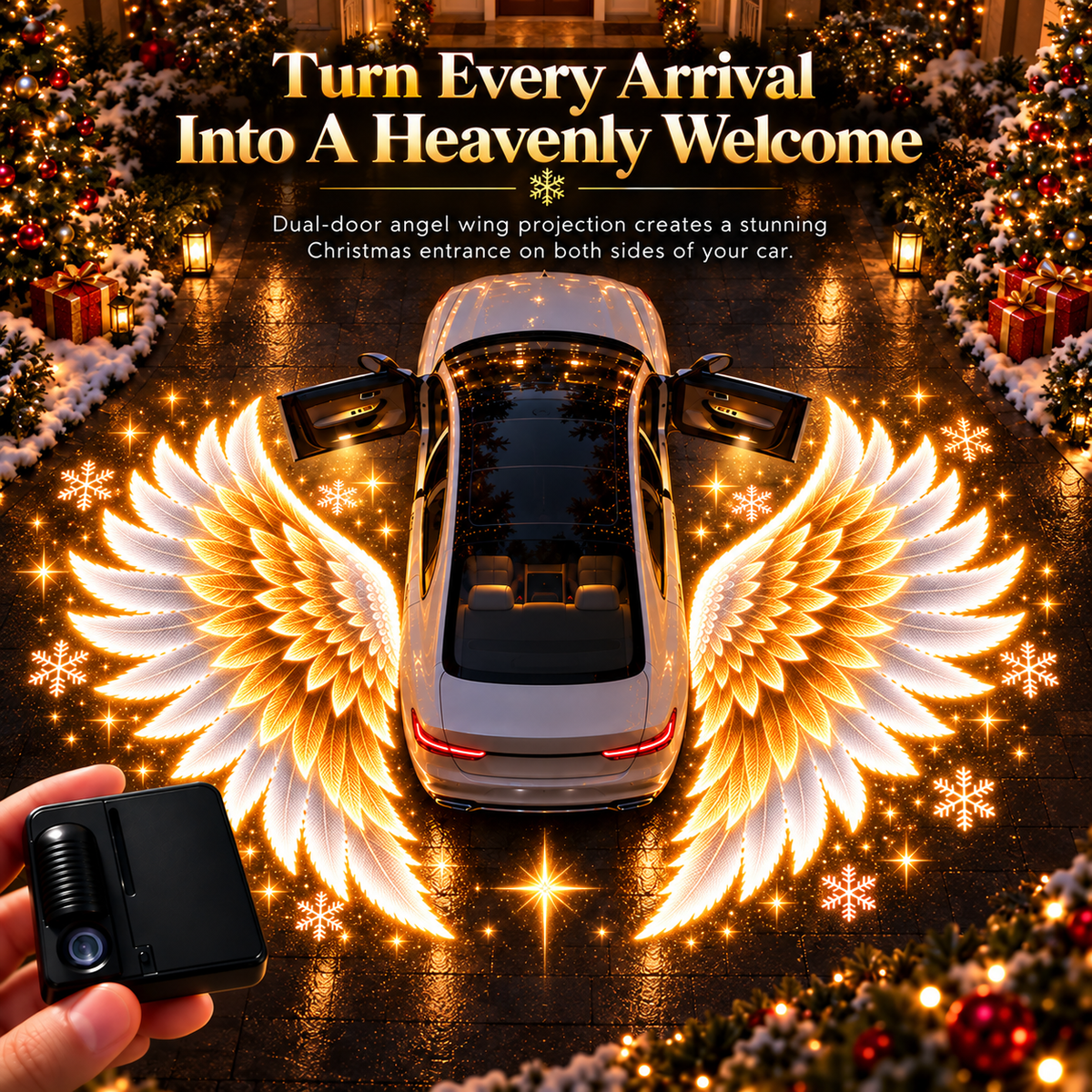 🎄 BUY 1 GET 1 FREE 🎁 Guardian Wings™ – Christmas Angel Wing Car Door Projector Lights (2-Pack) ✨