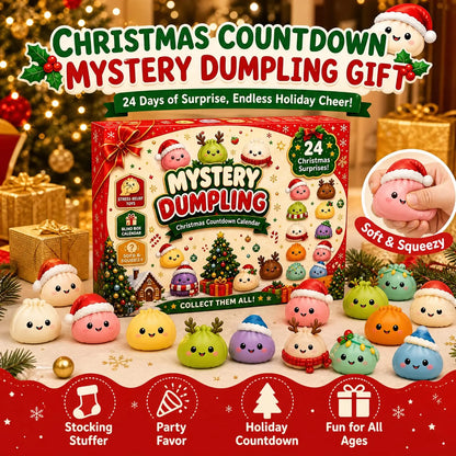 🎄 24-Day Mystery Dumpling Squishy Advent Calendar – Christmas Countdown Surprise Toys