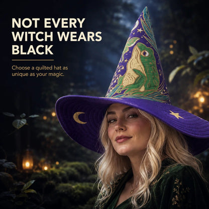 🧙‍♀️ ✨ Quilted Patchwork Witch Hat – Choose Your Magical Pattern