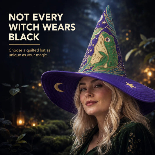 🧙‍♀️ ✨ Quilted Patchwork Witch Hat – Choose Your Magical Pattern